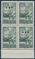 ** 1957 Repülő 20Ft Négyestömb, 2 Bélyeg Hármas Lyukasztással (30.000) - Other & Unclassified