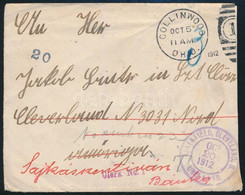 1912 Levél Az USA-ba Turul 1f + 12f Pár Bérmentesítéssel "SAJKÁSSZENTIVÁN" - "COLLINWOOD OHIO", 3 Hónap Múlva Visszairán - Other & Unclassified