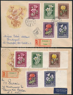 1950 Virág Fogazott és Vágott Sor 2 Db FDC-n - Autres & Non Classés