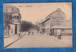 CPA - BILSEN / BILZEN - Statielaan - Café Des Voyageurs - 1924 - Arret Du Tramway - Maison Zimmermann Boelen - Bilzen