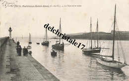 CPA 22 036 St-QUAY-PORTRIEUX - Le Port Et La Jetée - Animée Personnes Et Bateaux à Voiles - écrite Et Circulée - Saint-Quay-Portrieux