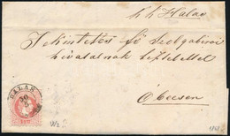 1868 5kr Vízjeles, Levélen / With Watermark, On Cover "HALAS" - Óbecse - Autres & Non Classés