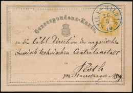 1870 Díjjegyes Levelezőlap / PS-card Kék/blue "SZILAS-BALHÁS" - Pesth - Autres & Non Classés