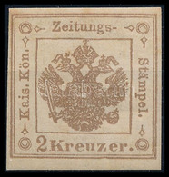 * 1858 Hírlapilletékbélyeg 2kr II. Szürkésbarna / Newspaper Duty Stamp 2kr II. Greyish Brown. Certificate: Strakosch - Altri & Non Classificati