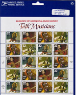 ** 1998 Folk Zenészek Mi 2979-2982 Kisív - Other & Unclassified