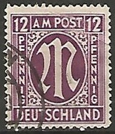 ALLEMAGNE / OCCUPATION INTERALLIEE / ZONE ANGLO-AMERICAINE  N° 2b OBLITERE Dentelé 14 - Used