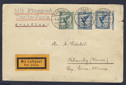 1926 Első Repülés Levél / First Flight Cover Berlin-Paris To Blondy - Altri & Non Classificati