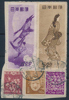 1946-1949 5 Klf Bélyeg Egy Kivágáson / Cutting With 5 Stamps Mi 358 A, 369, 393, 428, 475 - Altri & Non Classificati