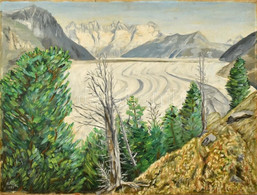 A Fritz 1955 Jelzéssel: Hegyvidéki Táj. Olaj, Farost. 60×79 Cm. - Autres & Non Classés