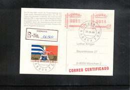 Cuba 1984 ATM Interesting Registered Postcard - Storia Postale