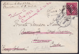 1899-H-257 CUBA US OCCUPATION 1899 MILITAR STATION HAVANA RETURNED COVER TO US. - Briefe U. Dokumente