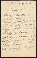 1901 Berczik Árpád (1842-1919) Novellista, Színműíró, MTA Tag Autográf Levele Gerő Ödön (1863-1939) Esztétának, Tisztelt - Autres & Non Classés