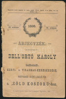 1898 Dell'Ortó Károly Gazdasági-, Kerti- és Virágmag-kereskedése, Nagyvárad, Szent-László-tér, A "Zöld Koszorúhoz"-hoz,  - Pubblicitari