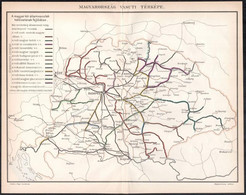 Cca 1900 Magyarország Vasúti Térképe, Pallas Nagy Lexikona, Bp., Pallas, 23,5x31 Cm - Altri & Non Classificati