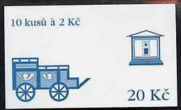 Booklet - Czech Republic 1993 Usti Nad Labem 20kc Booklet (Mailcart On Cover) Complete And Fine Containing Pane Of 10 X - Andere & Zonder Classificatie