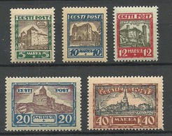 Estland Estonia 1927 Burgen Städte Michel 63 - 67 MNH - Estland
