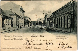 T2/T3 1901 Versec, Werschetz, Vrsac; Szék Utca, Hotel Paris Szálloda, üzlet. Wilhelm Wettl No. 69. / Residenzgasse / Str - Unclassified