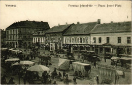 ** T1/T2 Versec, Werschetz, Vrsac; Ferenc József Tér, Piac, Herig György, Michael Bosnyacsk üzlete / Market, Square, Sho - Unclassified