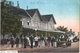 ** T2/T3 Zenta, Senta; Vasútállomás, Vasutasok Hajtánnyal / Railway Station, Handcar (Rb) - Unclassified