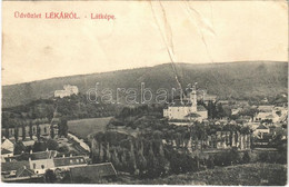 T4 1907 Léka, Lockenhaus; Látkép, Vár. Leitner J. Kiadása / Schloss / General View, Castle (fa) - Zonder Classificatie