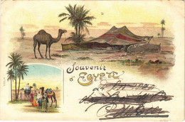 T2/T3 1898 (Vorläufer) Egypt. Camel Camp, Folklore. Art Nouveau Litho (EK) - Non Classificati