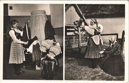 * T2/T3 Boldogi Népviselet. Boldogi Leány öltözködés Előtt és Felöltözve / Hungarian Folklore From Boldog, Traditional C - Zonder Classificatie