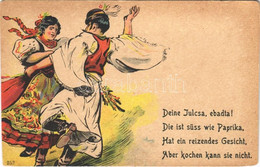 ** T4 Deine Julcsa, Ebadta! / Magyar Folklór Művészlap / Hungarian Folklore Art Postcard (vágott / Cut) - Zonder Classificatie