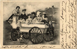 T2 1905 Children Going For A Ride, Dog - Non Classificati