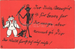 ** T1/T2 Fekete és Fehér Krampuszok / Black And White Krampus. Strohschneider Nr. 1019. - Non Classés