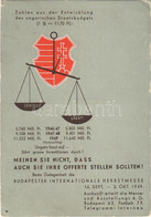 T2/T3 1949 Budapester Internationale Herbstmesse / Budapesti Nemzetközi Őszi Vásár Reklámlapja Magyar Címerrel / Budapes - Zonder Classificatie