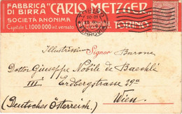 T2/T3 1919 Torino, Turin; Fabbrica Di Birra "Carlo Metzger" / Italian Brewery Advertising Card, Beer Factory (EK) - Zonder Classificatie