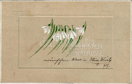 T2/T3 1907 Die Besten Ostergrüsse / Easter Greeting Card With Flowers. Emb. Litho - Non Classés