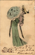 * T4 1905 Boldog Újévet! / New Year Greeting Card, Lady With Umbrella. Theo. Stroefer Serie 436. Nr. 2. (b) - Non Classés