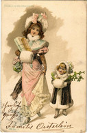 * T2/T3 1902 Fröhliche Weihnachten / Christmas Greeting Art Postcard, Lady With Toys. Litho (Rb) - Non Classés