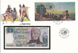 Argentína 1983-1984. 5P Felbélyegzett Borítékban, Bélyegzéssel T:I  Argentina 1983-1984. 5 Pesos In Envelope With Stamp  - Unclassified