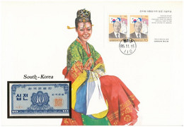 Dél-Korea 1962. 10J Felbélyegzett Borítékban, Bélyegzéssel T:I  South Korea 1962. 10 Jeon In Envelope With Stamp And Can - Non Classés