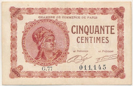 Franciaország / Párizsi Kereskedelmi Kamara 1920. 50c Szükségpénz T:III France / Chambre De Commerce De Paris 1920. 50 C - Non Classificati