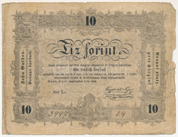 1848. 10Ft "Kossuth Bankó" T:III- Szakadás  Adamo G111 - Non Classés