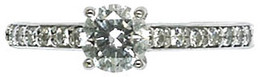 Attraktiver Damensolitärring. 585er WG, Gestempelt. Zentraler Brillant Von Ca. 0,5 Ct., Ringschultern Mit Insgesamt 14 B - Non Classificati