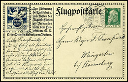 1912, 25 Pfg + 5 Pfg Flugpostkarte "NUERNBERG" Mit Flugpoststempel "NÜRNBERG FLUGPOST 16.10.12" Und Viel Text Nach Weing - Altri & Non Classificati