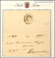 "STETTIN 6 7 (1860)" - Ra2, Auf Dienstbrief Nach Rügenwalde, Rücks. Dreieckiger Verschlusszettel Mit Verschluss-Siegelst - Altri & Non Classificati
