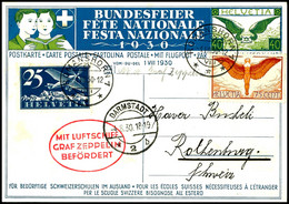 Schweiz: 1930, Landungsfahrt Nach Darmstadt, 40 C. Flugpost-Sonderganzsachenkarte Mit Flugpost-Zufrankatur Aus ROMANSHOR - Altri & Non Classificati