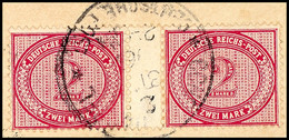 2 Mark Dunkelrotkarmin, Waager. Zwischenstegpaar Mit Auf Dieser Marke Seltenem Stempel CONSTANTINOPEL 2, 3/? 96 (Dr.Steu - Turchia (uffici)