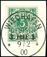 WIEDHAFEN 9/2 00 Voll, Gerade Und Klar Auf 3 P. Auf 5 Pfg. Auf Briefstück, Kabinett., Katalog: 2 BS - Africa Orientale Tedesca