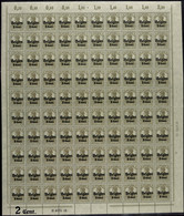 2 C. Auf 2 Pfg., Postfrischer Kompletter Bogen, Einmal Gefaltet, Mit Ur-HAN "H 4673.15" Und Aufdruck-HAN "H 4075.18"., K - Altri & Non Classificati