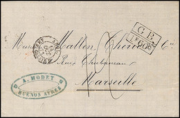 1871, Komplettem Faltbrief Mit Rückseitigem Aufgabe-Stempel BUENOS AIRES 14.9. Via London Mit Tax-Stempel "GB 1 F.60" Un - Altri & Non Classificati