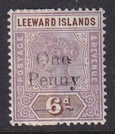 Leeward Island 1902 Ovpt Sc 17 Mint Hinged (selvedge Folded Over And Stuck Down) - Leeward  Islands