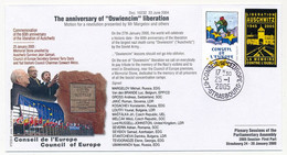 Env Affr Conseil Europe + Vignette Libération Auschwitz - Conseil Europe Strasbourg 25/1/2005 - Mémorial - Storia Postale