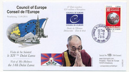 Env Affr 0,89E Charte Sociale - Conseil Europe Strasbourg 15/9/2016 - Visite XIVeme DalaÏ Lama - Cartas & Documentos