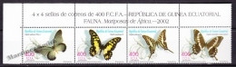 Equatorial Guinea - Guinée Équatoriale 2003 Edifil 296- 299, Fauna, Africa Butterflies - MNH - Guinea Ecuatorial